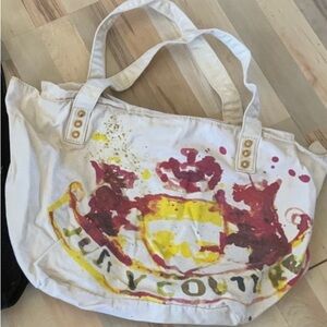 Juicy Couture Canvas Zipper Tote Bag NWT $88